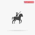 King on Horse flat vector icon