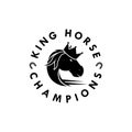 King horse logo design template vector