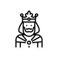 Black line icon for King, ruler and monarch