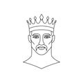 King icon in simple linear style