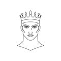 King icon in simple linear style