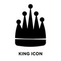 King icon vector isolated on white background, logo concept of K Royalty Free Stock Photo