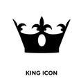 King icon vector isolated on white background, logo concept of K Royalty Free Stock Photo