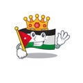 King Indonesian flag jordan on cartoon character mascot design