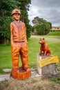 King Island, Tasmania, Australia - Chainsaw carved sculpture dedicated to local miners