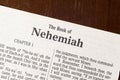 The Book of Nehemiah Title Page Close-up Royalty Free Stock Photo