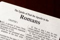 The Book of Romans Title Page Close-up Royalty Free Stock Photo