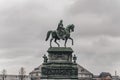 King Johann horse rider statue, John of Saxony Monument in Dresden, Germany