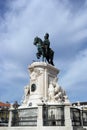 King Joseph statue at the commerce square, Lisbon, Portugal Royalty Free Stock Photo