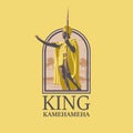 king kamehameha logo template flat design