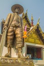 King Kawila statue at Wat Chedi Luang in Chiang Mai, Thailand. King Kawila worked hard to resurrect Lanna cultures and traditions,