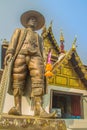 King Kawila statue at Wat Chedi Luang in Chiang Mai, Thailand. King Kawila worked hard to resurrect Lanna cultures and traditions,