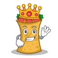 King kebab wrap character cartoon Royalty Free Stock Photo