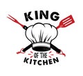 King Of The Kitchen. Hand drawn typography poster.Vector Typography.