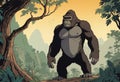 King Kong. Frightening giant monkey