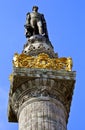 King Leopold I Statue on the Congress Column in Brussels. Royalty Free Stock Photo