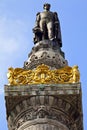 King Leopold I Statue on the Congress Column in Brussels. Royalty Free Stock Photo
