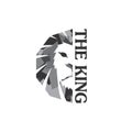 king lion endangered species logo sign vector Royalty Free Stock Photo