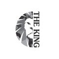 king lion endangered species logo sign vector Royalty Free Stock Photo