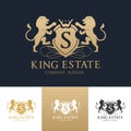 King lion real estate logo template Royalty Free Stock Photo