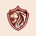 Lion With Simple Badge Shield