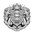 The king lions vintage mascot logo