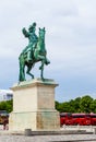 King Louis XIV statue in front of Palace of Versailles Royalty Free Stock Photo