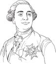 King Louis XVI portrait, vector