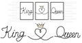 King love Queen written black ink on white pure paper. Royalty Free Stock Photo