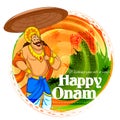 King Mahabali in Onam background showing culture of Kerala