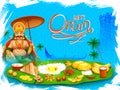 King Mahabali in Onam background showing culture of Kerala