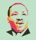 King Martin Luther simple line and simple colour vector portrait/eps