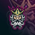 King mascot logo design vector with modern illustration concept style for badge, emblem and t shirt printing. king head