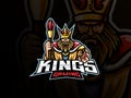 The king mascot sport logo design