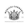 King Medical Five Leaf Logo Design Silhouette