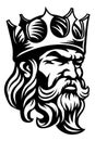 King Medieval Crown Head Man Mascot Face Icon