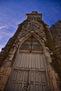 King Memorial Chapel at Cornell College in Mount Vernon IA entry door under renovation