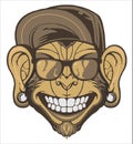 king monkey face print vector