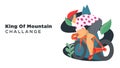 king of mountain challange template with blank space for copy space . cycling vector illustration