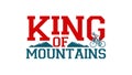 King of Mountains KoM. best road cycling mountain climber. big text typography vector illustration Royalty Free Stock Photo