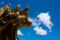 King of Nagas stucco,blue sky background Royalty Free Stock Photo