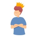 King narcissism icon, cartoon style