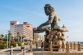 King Neptune Statue Along the Virginia Beach Oceanfront Boardwalk Royalty Free Stock Photo