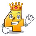 King number four isolated on the mascot