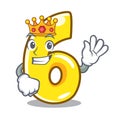 King number six isolated on the mascot