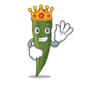 King okra mascot cartoon style Royalty Free Stock Photo