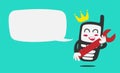 King old phone cell repair mascot character with bubble speech template