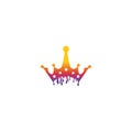 King of paint logo illustration design vector color crown