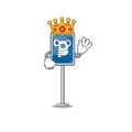 King parking sign character shape the cartoon