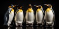 King penguins. isolated on black background Royalty Free Stock Photo